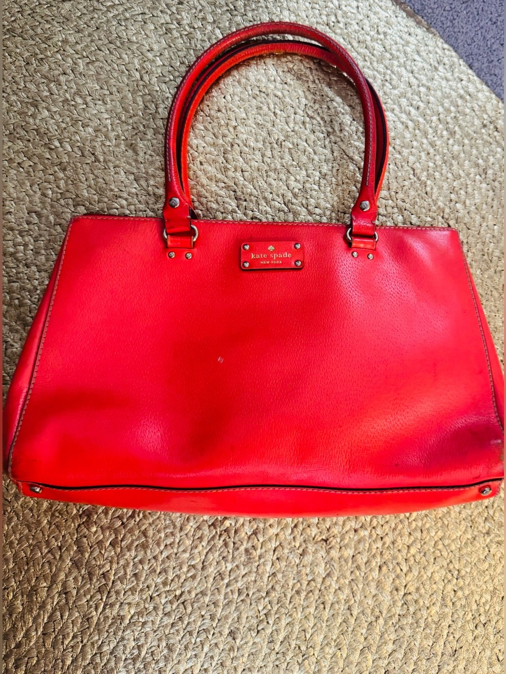 kate spade Red Leather Satchel SEE CALLOUTS - Picture 3 of 8